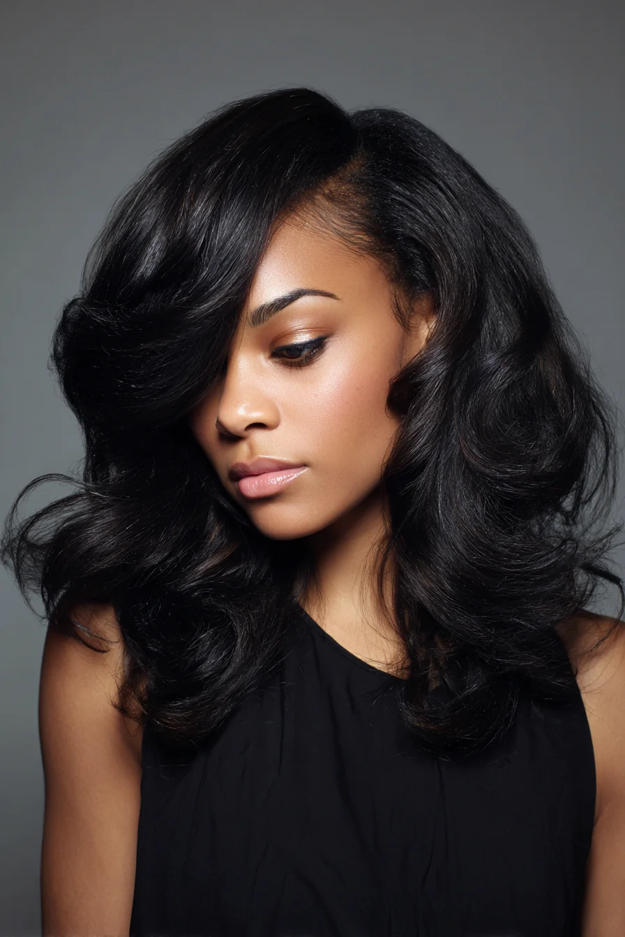 Voluminous Layered Blowout with Deep Side Part