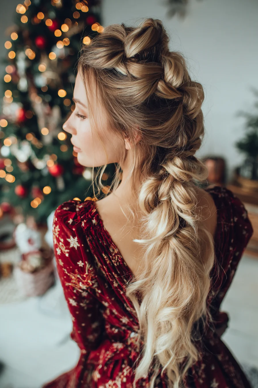 Voluminous Loose Bubble Braid with Face‑Framing Waves