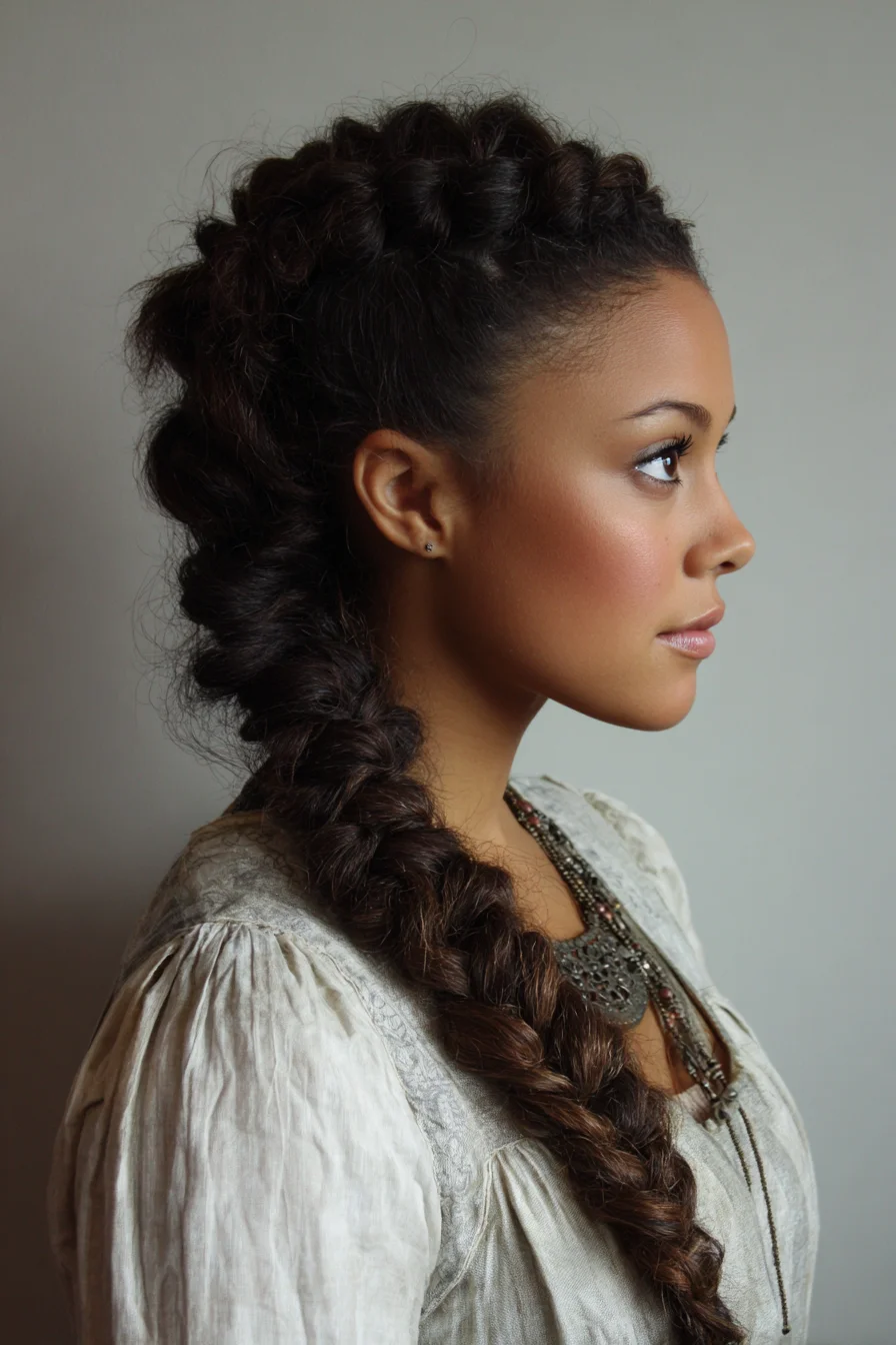 Voluminous Pancaked Dutch Braid into Textured Rope Braid