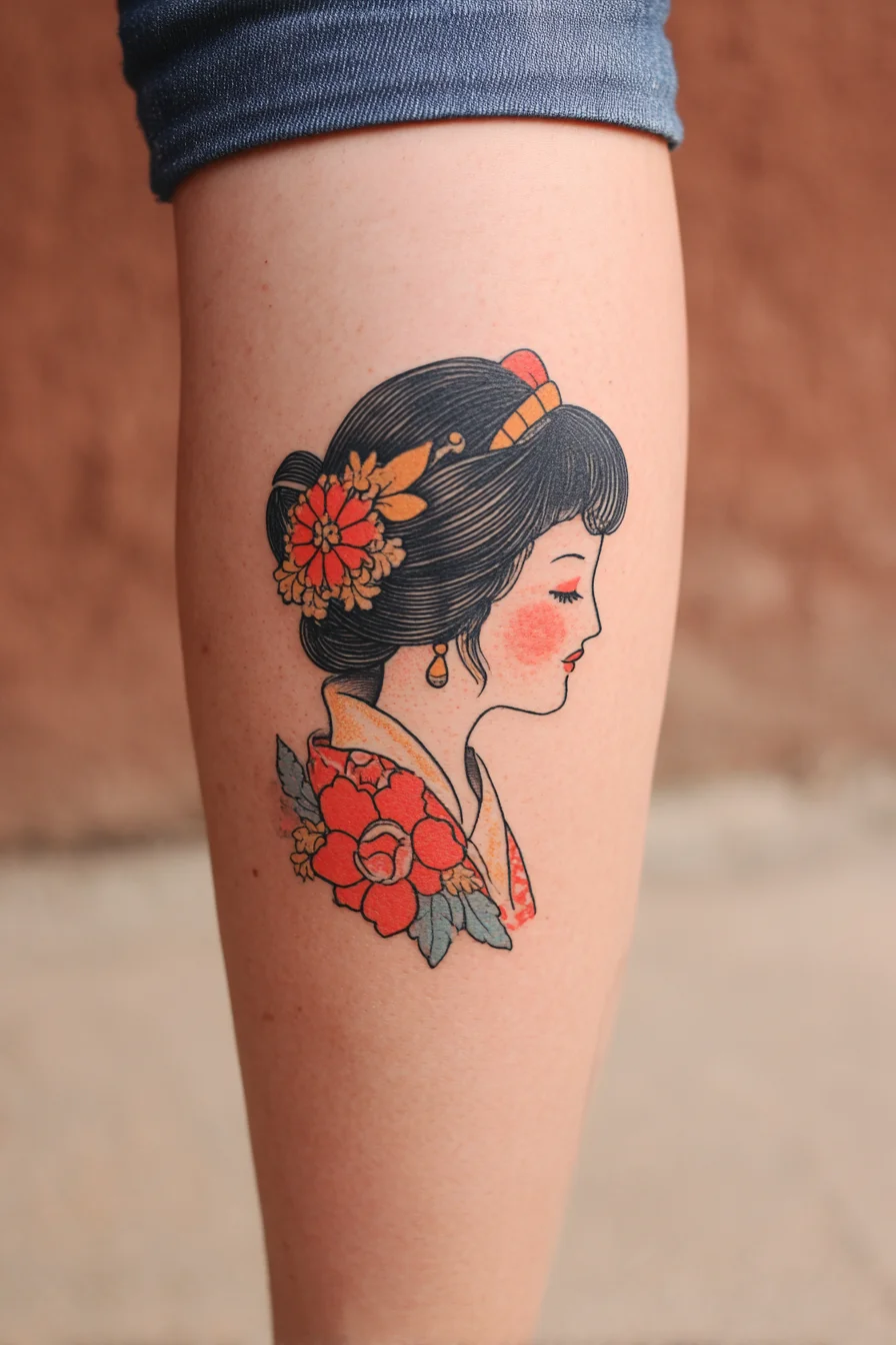 A Portrait Inked in Red and Black