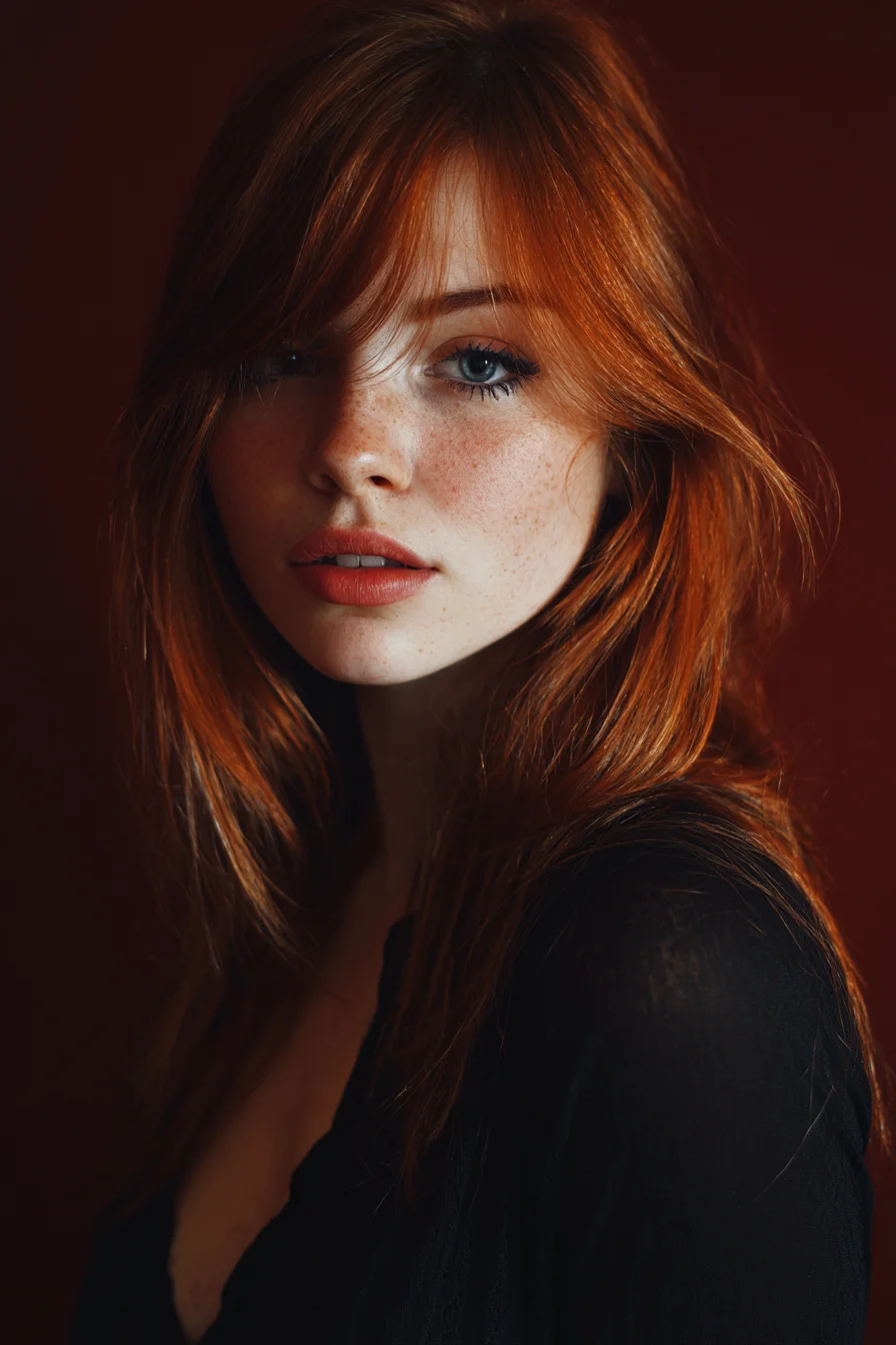 Copper Tones and Cool Blue Eyes