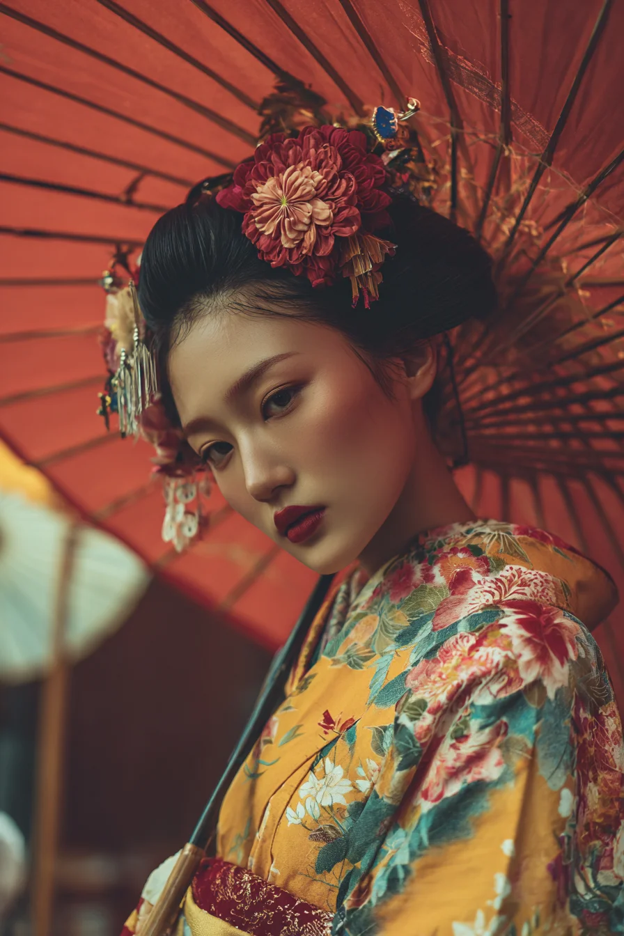 Crimson Parasol, Quiet Gaze