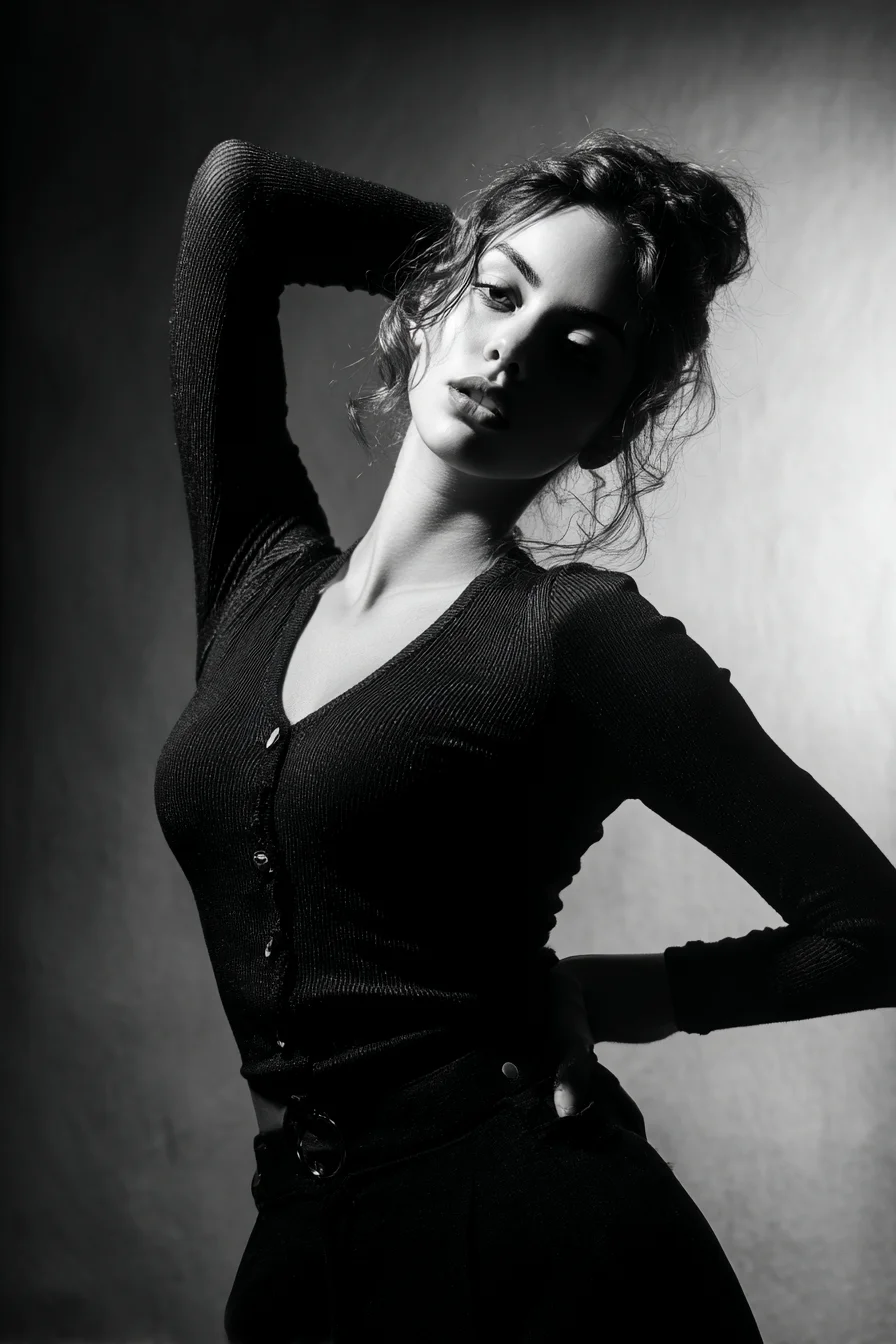 Dark Contrast Studio Portrait