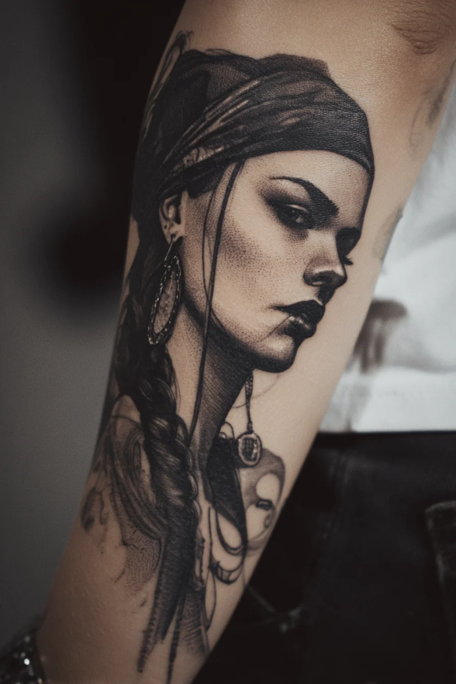 Dark Portrait in Black and Grey