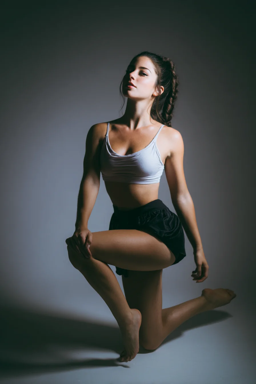 Kneeling Figure in Studio Light
