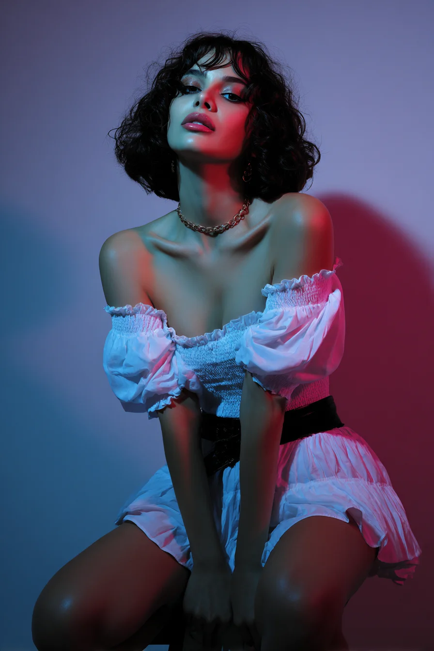 Neon Shadows and Ruffled Edge