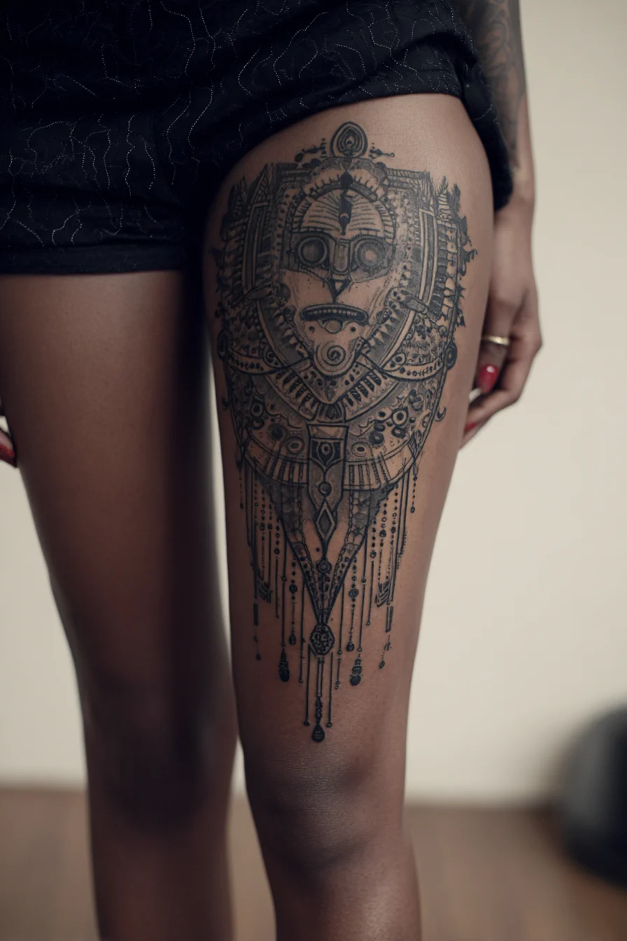 Ornate Thigh Ink, Worn Like Armor