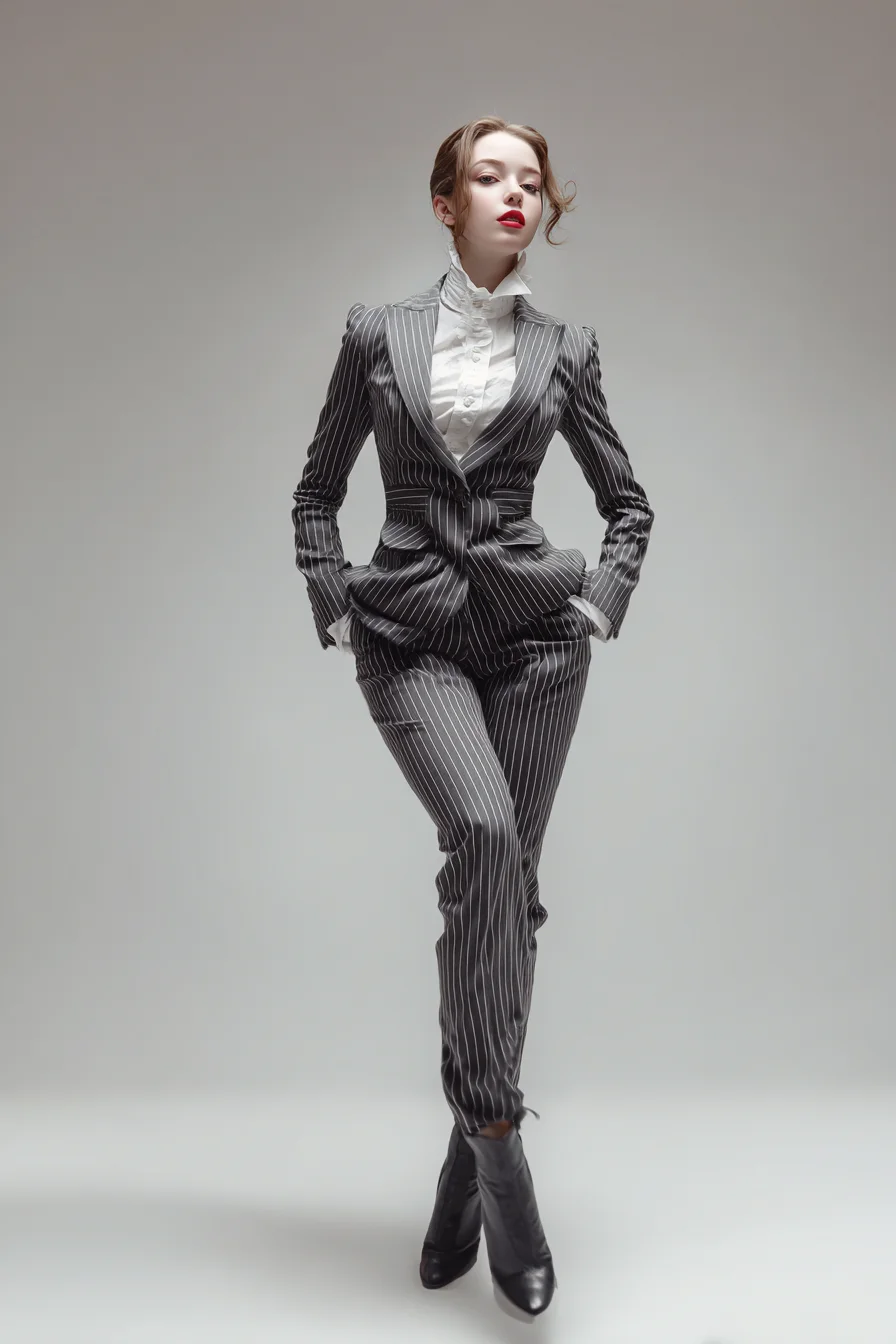 Pinstripe Power in Monochrome