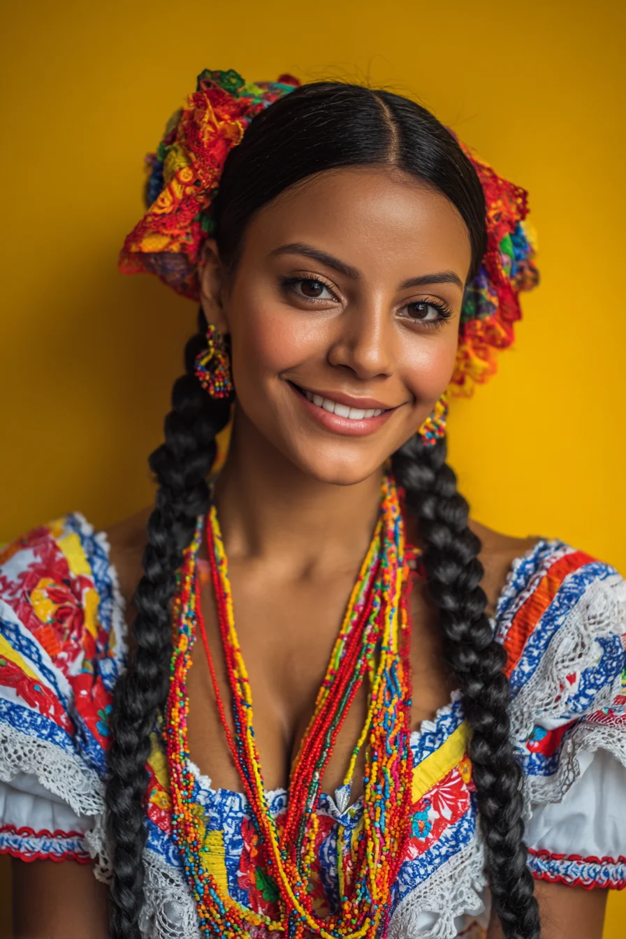 Radiant in Traditional Colombian Dress