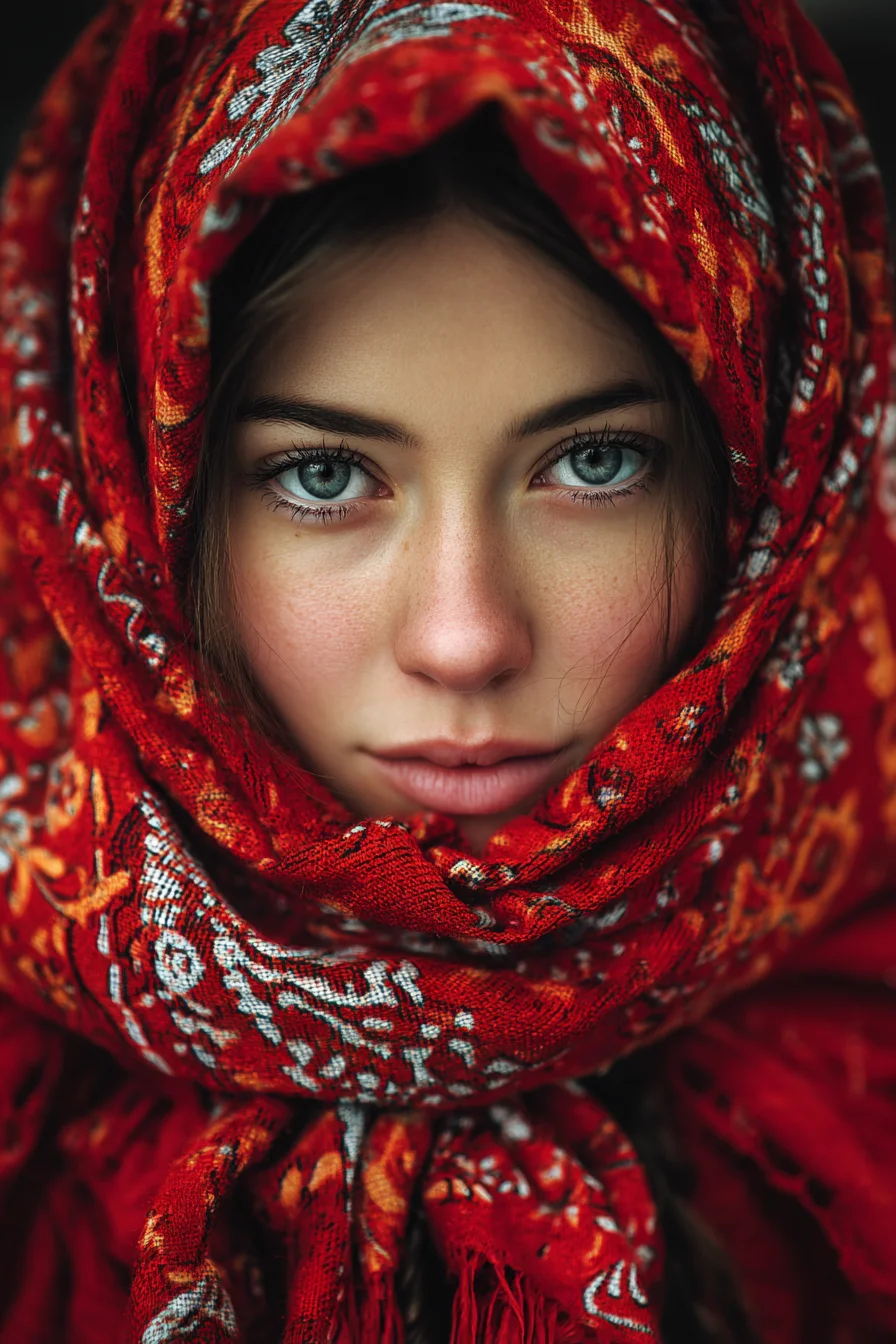 Red Scarf, Steady Gaze