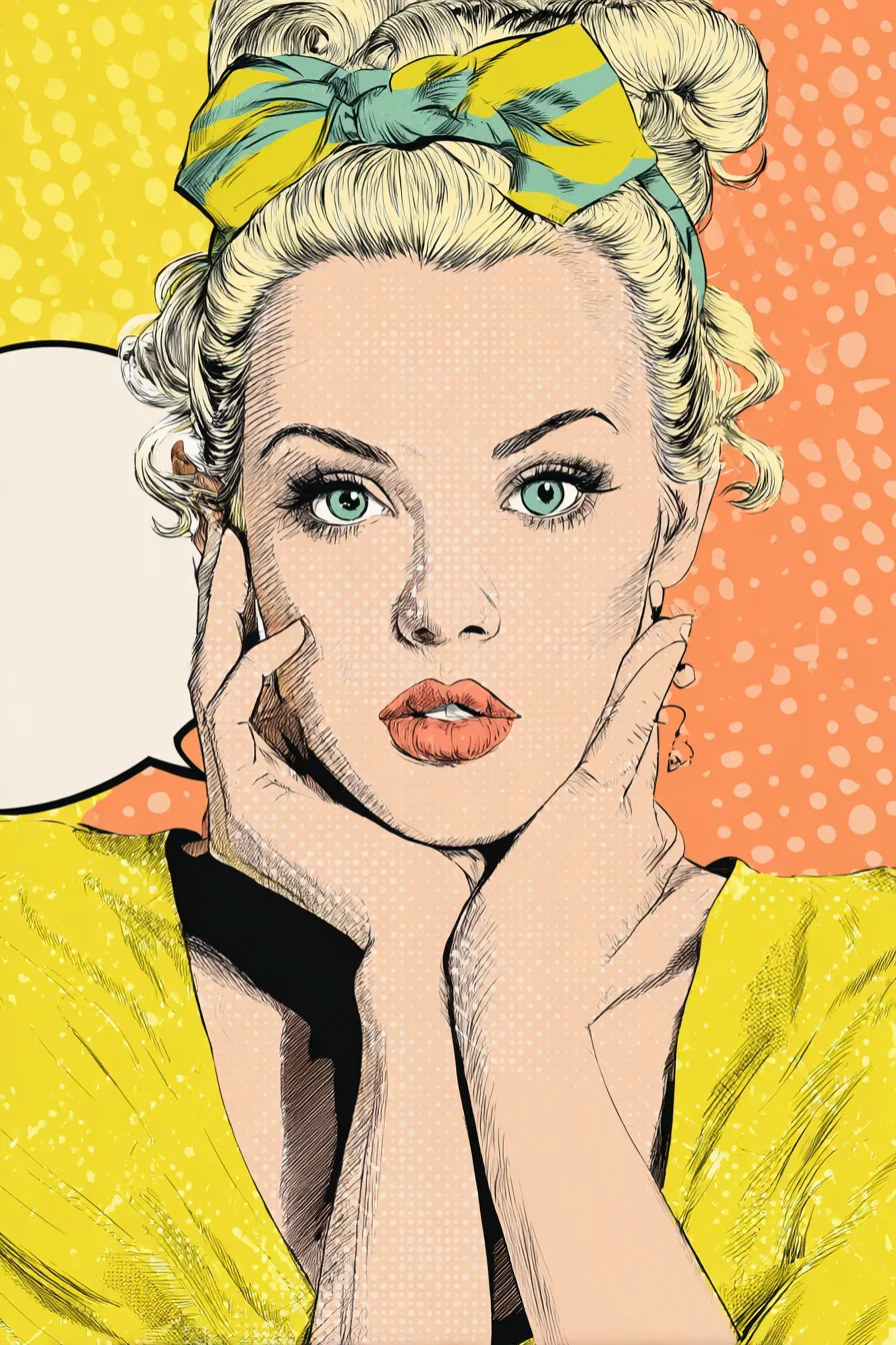 Retro Glam in Comic Strip Color