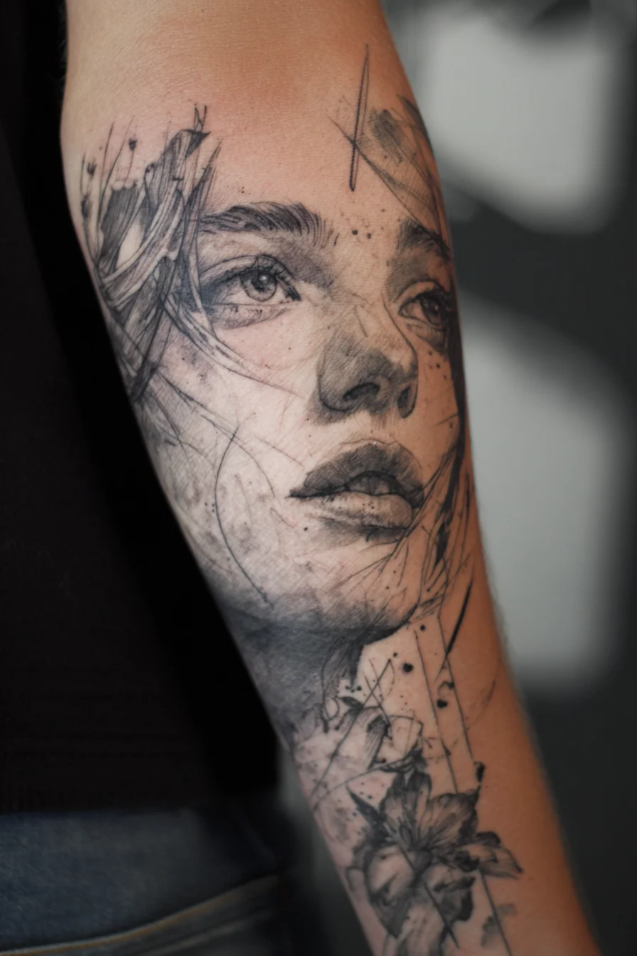 Sketch Portrait in Black and Grey