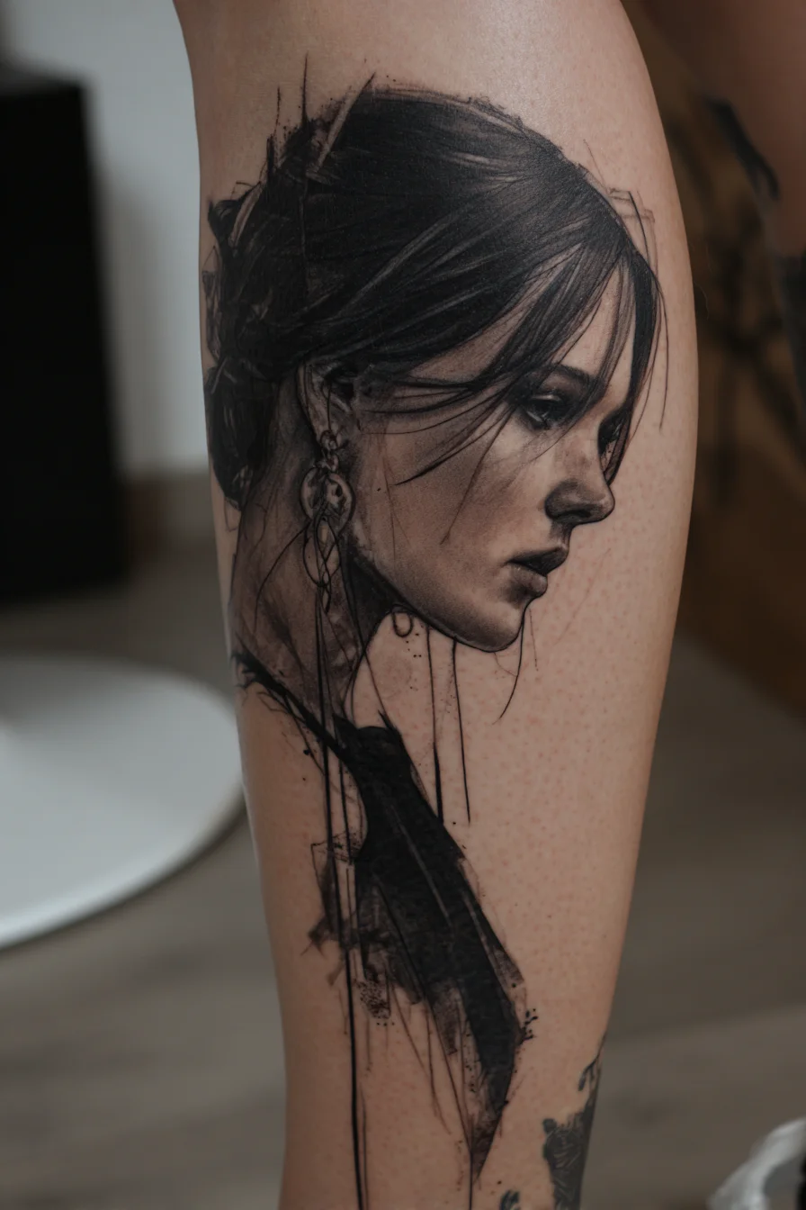 Sketch Portrait in Black Ink