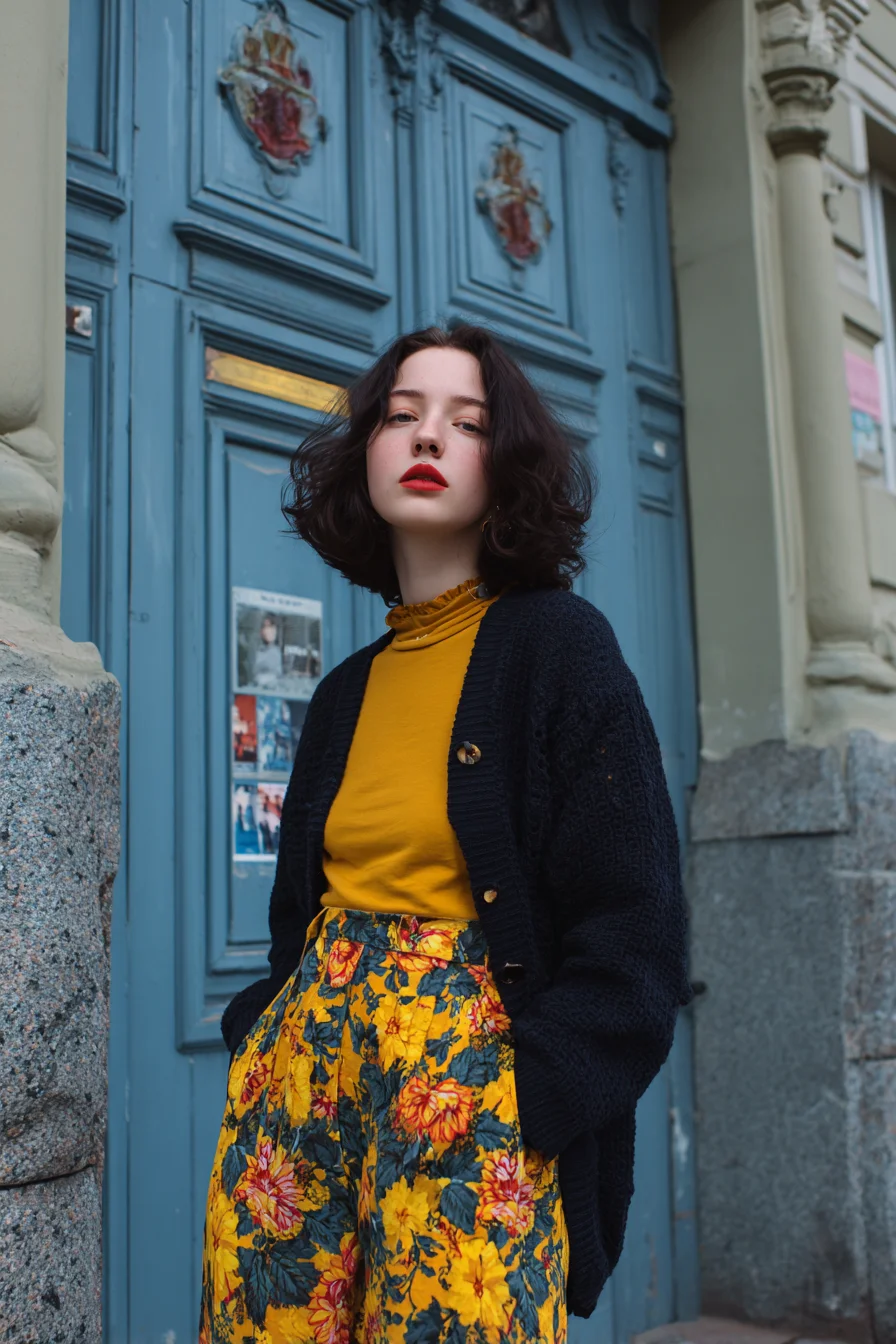 Vintage Warmth Against City Blue