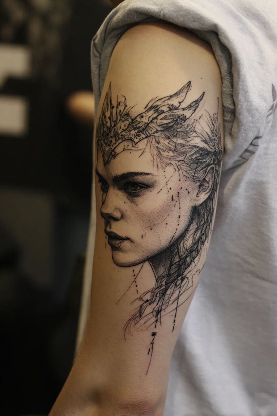 Warrior Queen Upper Arm Portrait