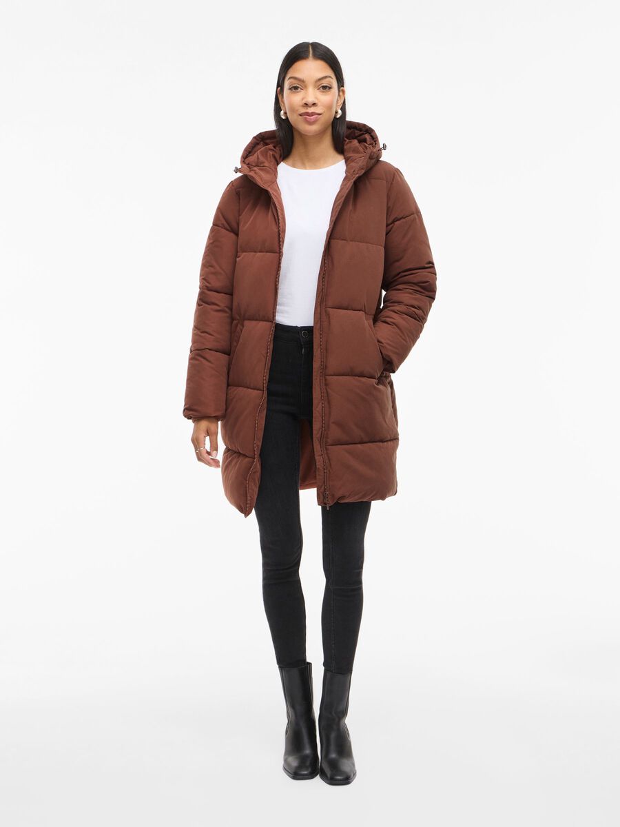 Warm Brown Longline Puffer Coat Warm Brown Longline Puffer Coat — Winter Coats for Women