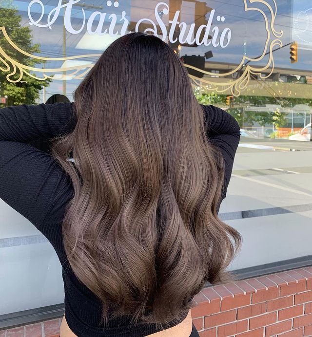 Ash Brown Gradient With Root Shadow — Ash Brown Hair
