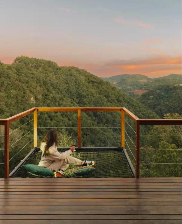 Relaxed Loungewear Set with Mountain Views — Cabin Trip Outfits