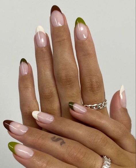 Autumnal Hues French Tip Almonds Autumnal Hues French Tip Almonds — Winter French Tip Nails