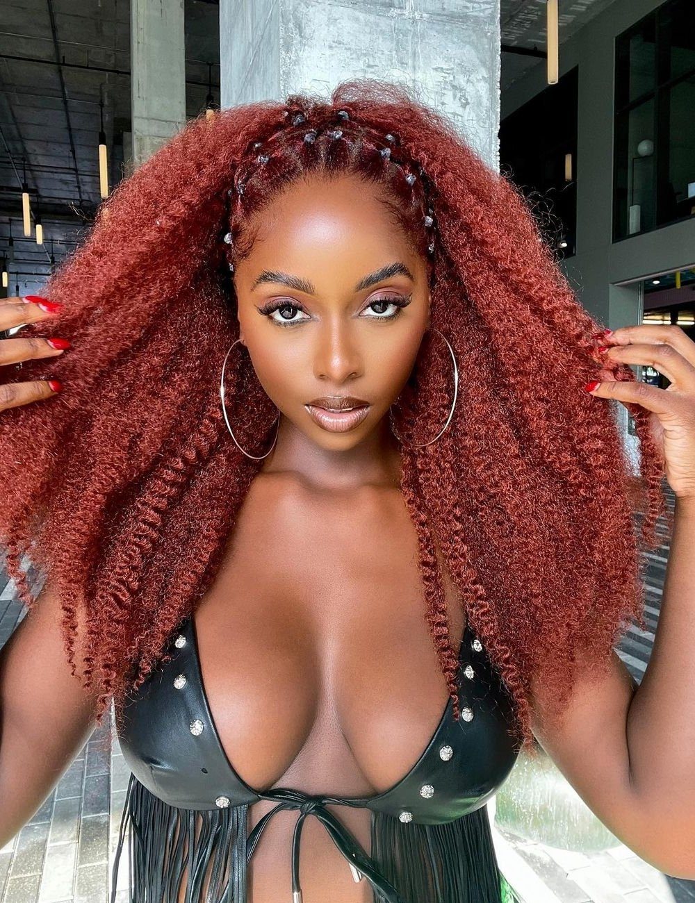 Bold Copper Red Coils Bold Copper Red Coils — Winter Hair Colors for Black Women