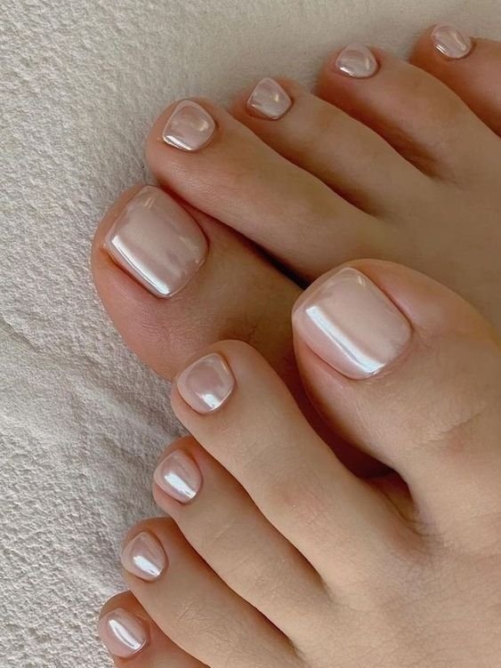 None Pale Pink Pearlescent Glow — Winter Pedicure Colors