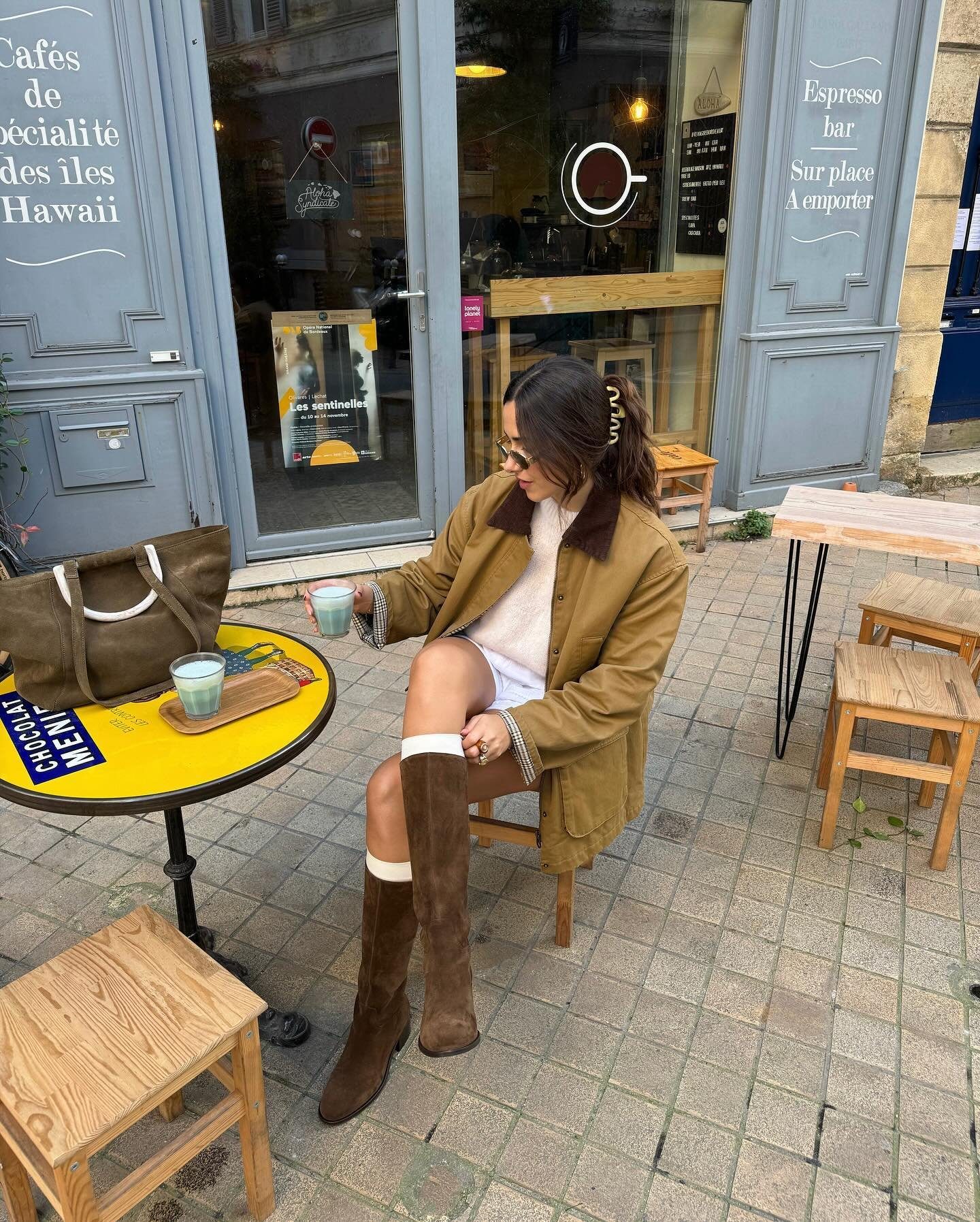 Cozy Casual Day Out with Dark Brown Suede Knee-High Boots — Suede Boots Outfits