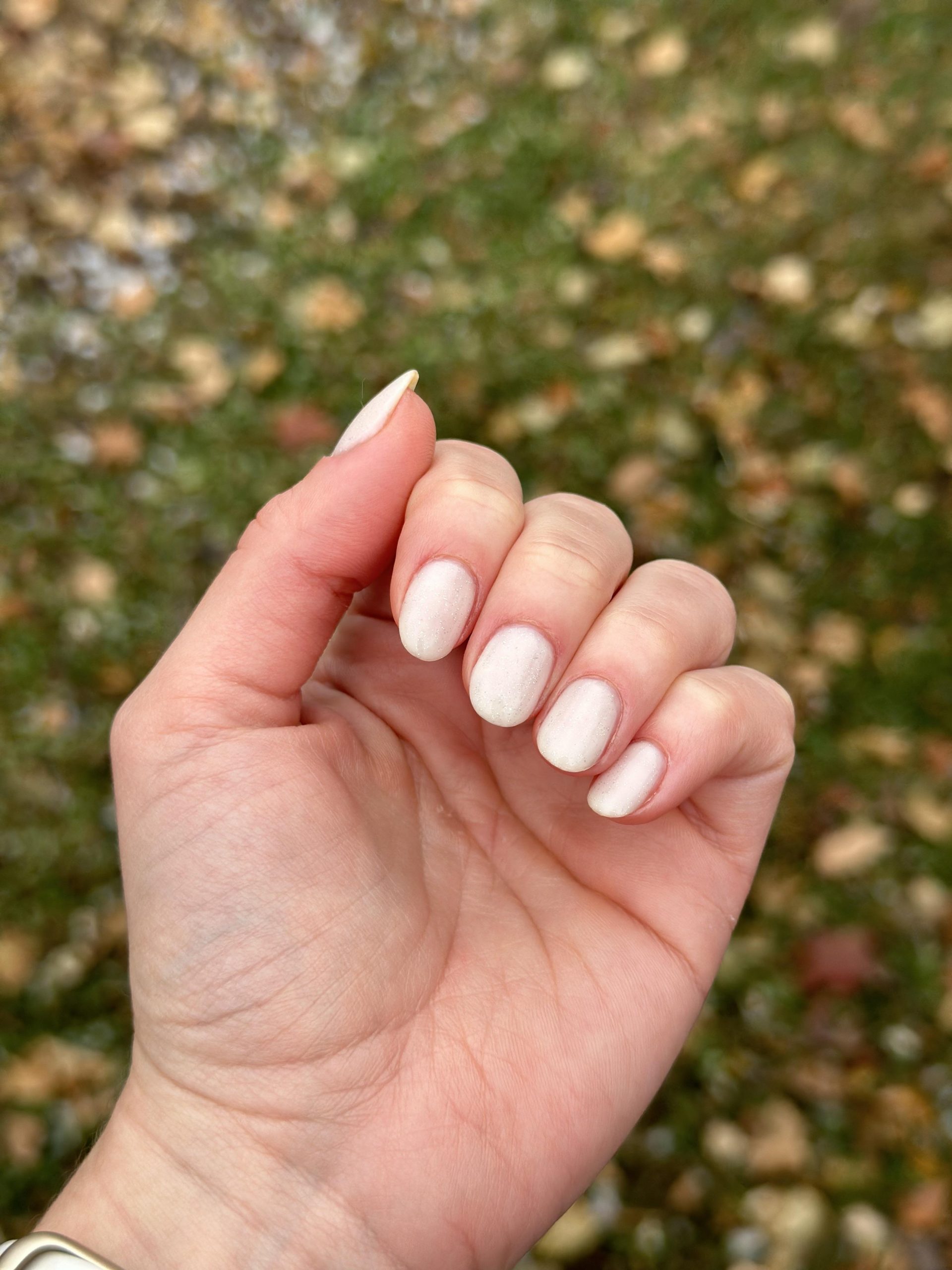 Shimmer Visual Idea Shimmer Visual Idea — Winter White Nails