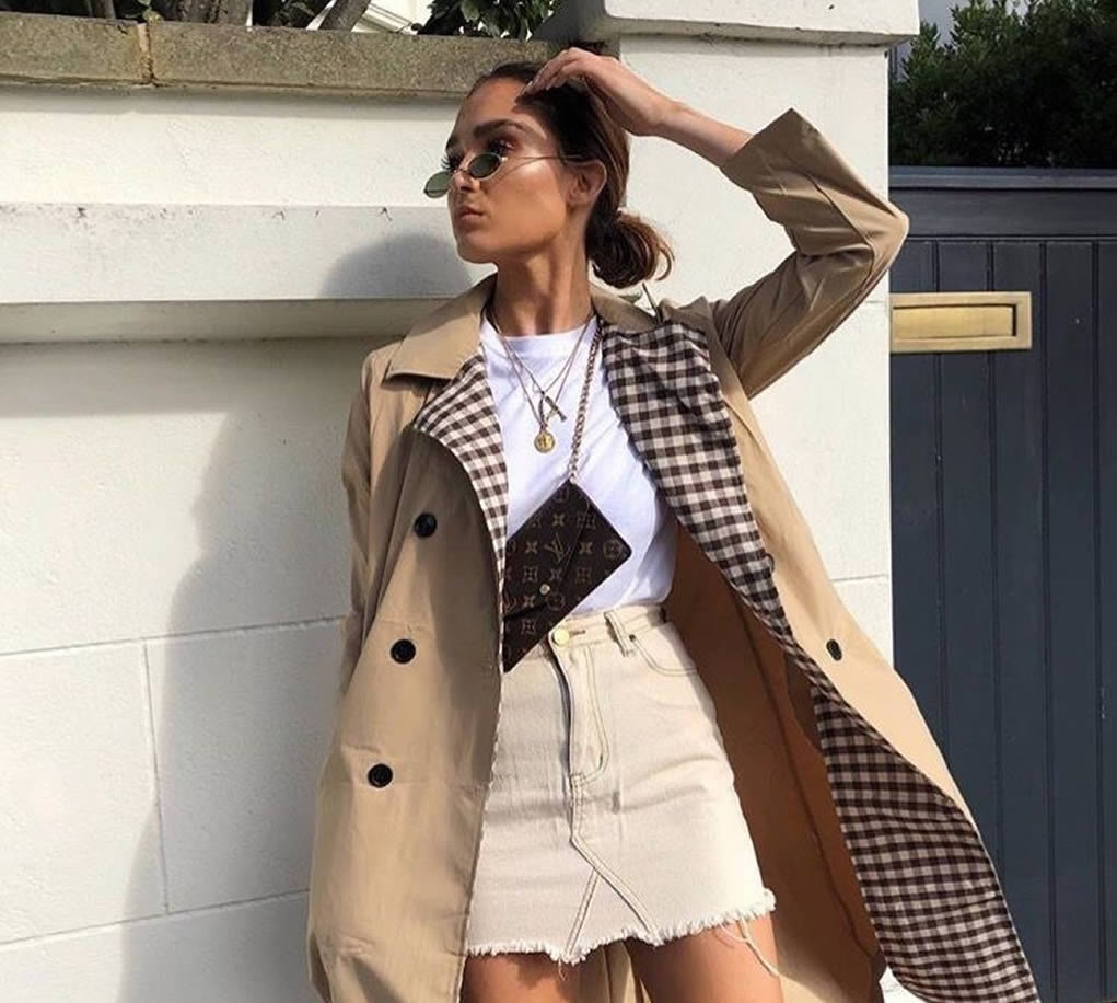 Beige Long Coat with Platform Sneakers — Long Coat Outfits