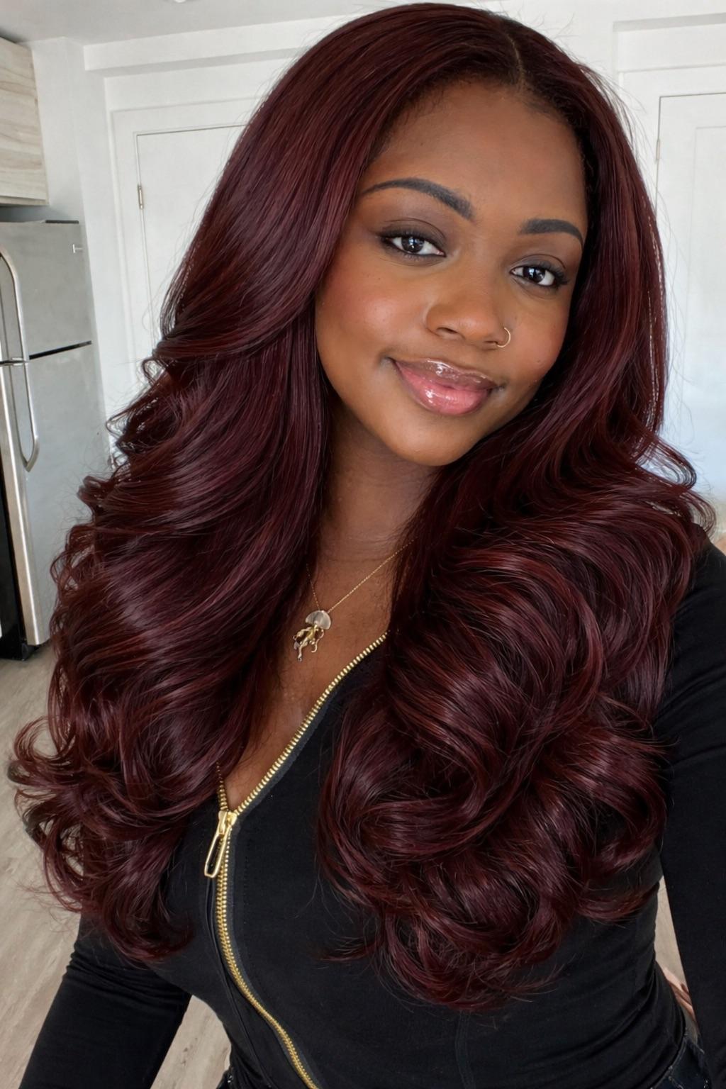 Dark Burgundy Visual Idea — Burgundy Hair Color