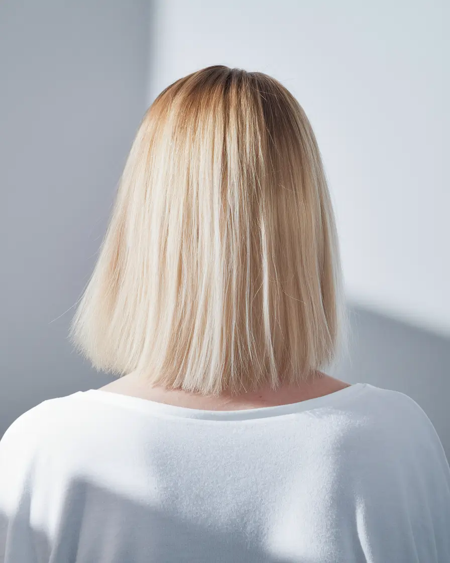 Blunt Bob with Blonde Dimension Blunt Bob with Blonde Dimension — Winter Haircuts with Curtain Bangs