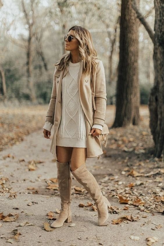 Over-The-Knee Boots Outfit Idea — Winter Outfits for Women Over 40
