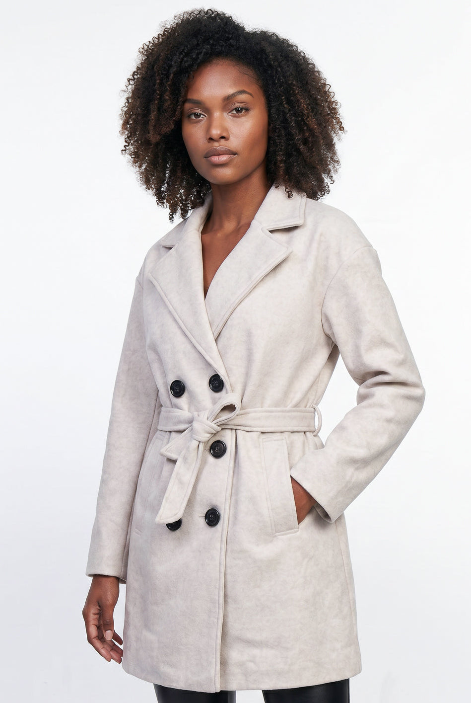 Light Grey Belted Wool Coat with Sneakers Light Grey Belted Wool Coat with Sneakers — Wool Coat Outfits