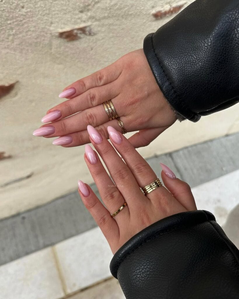 Classic French Manicure Long Almond Nails Classic French Manicure Long Almond Nails — Winter Nail Colors