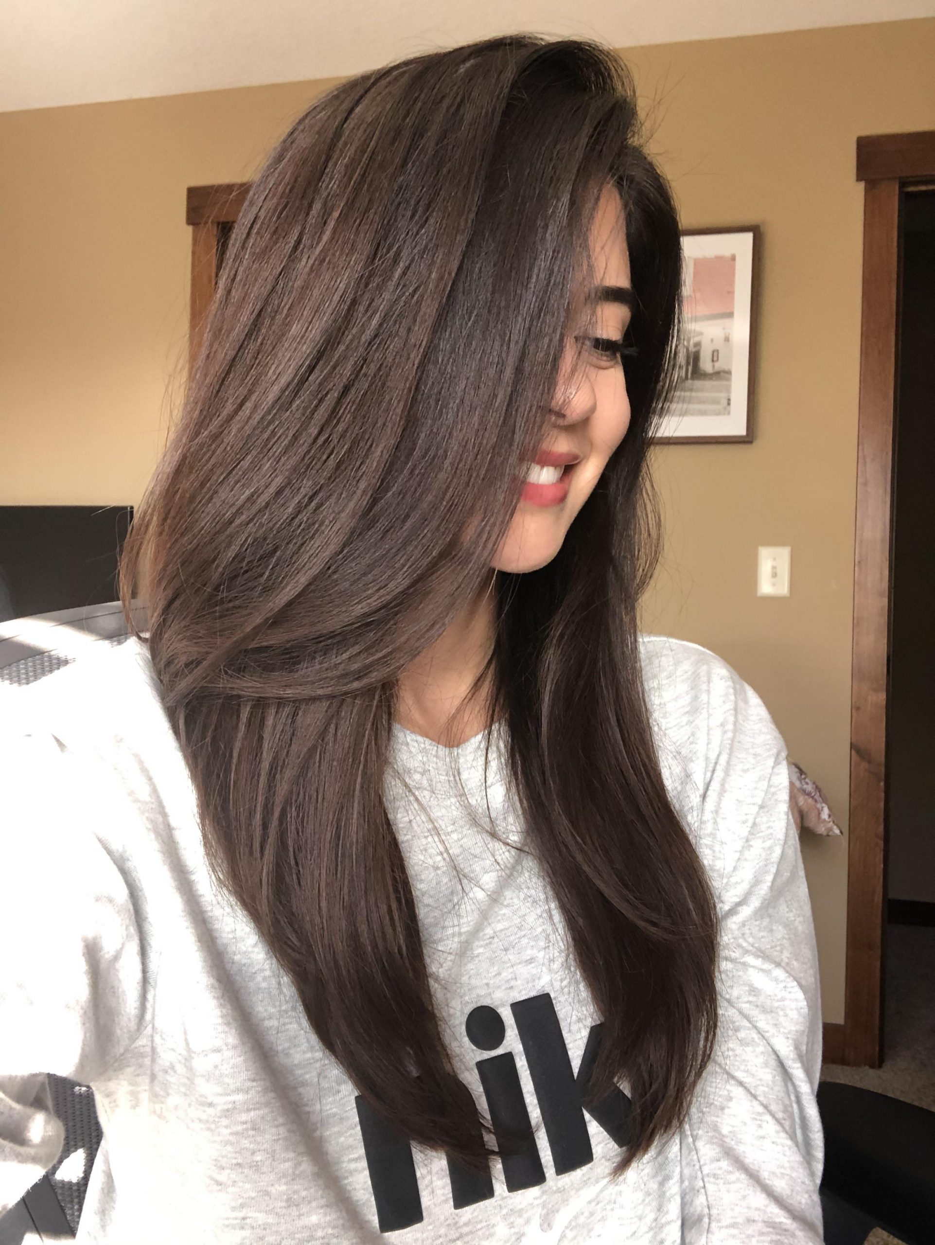 Air-Dried Dark Brown With Reddish Hints — Dark Chocolate Brown Hair