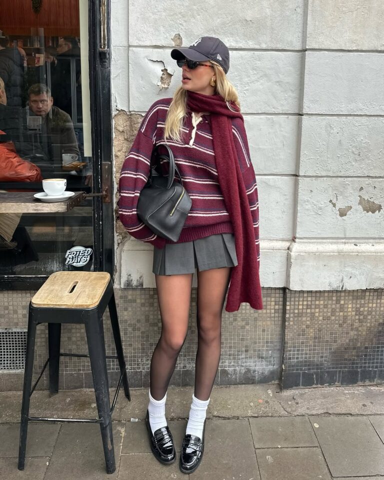 Black Loafers Outfit Idea — Scarf Outfits