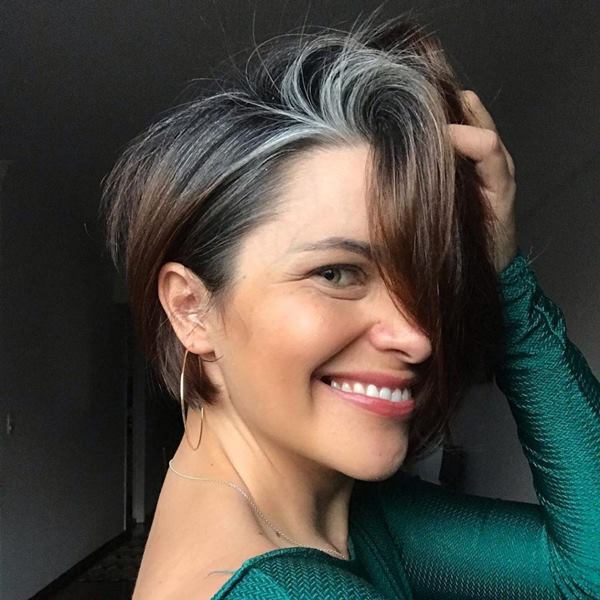 Voluminous Curly Gray Bob With Swept Bangs Voluminous Curly Gray Bob With Swept Bangs — Winter Hairstyles for Gray Hair