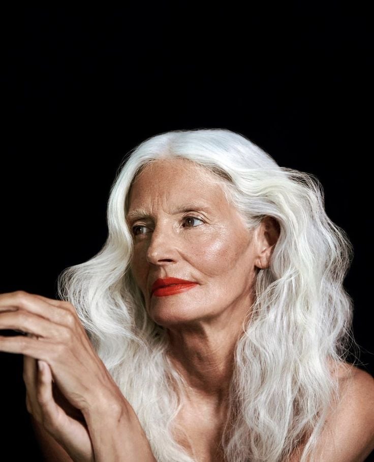 Mid-Back Silver with Long Layers Mid-Back Silver with Long Layers — Winter Haircuts for Women Over 60