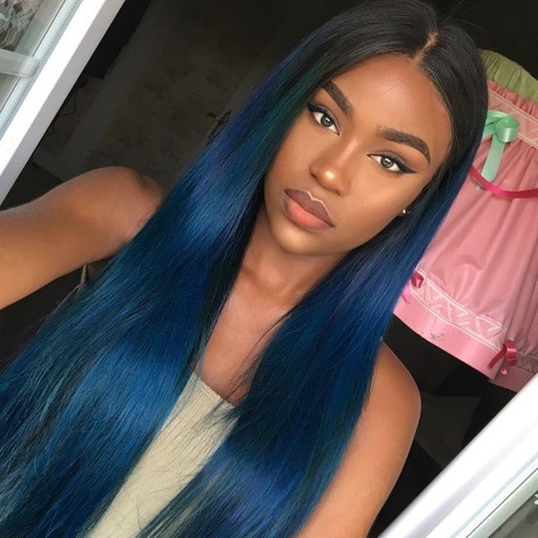 Long Layers Visual Idea — Blue Black Hair