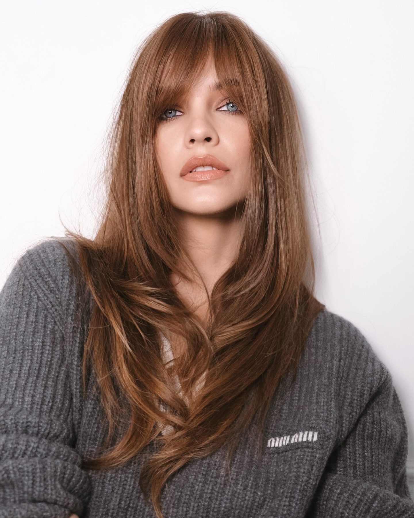 Auburn Straight Hair With Full Bangs Auburn Straight Hair With Full Bangs — Long Winter Haircuts