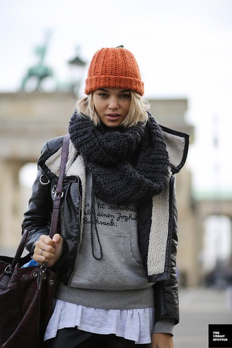 Ash Blonde Bob Tucked Under Beanie — Winter Hat Hairstyles