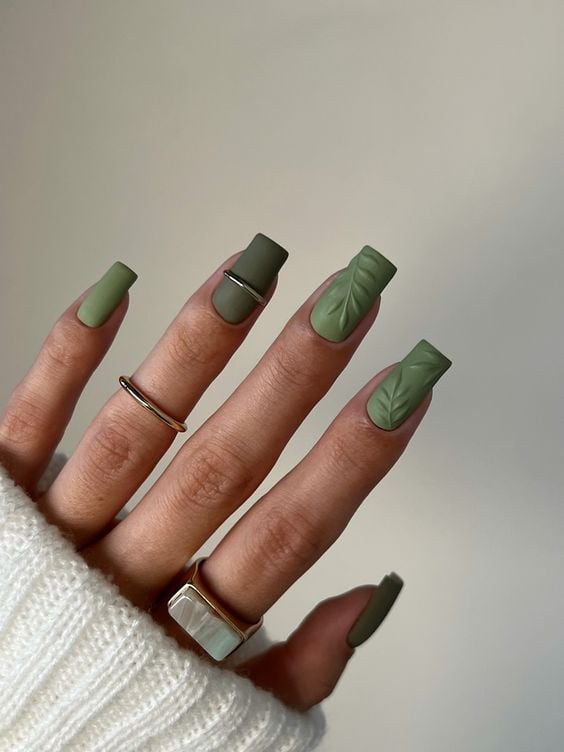 Matte Visual Idea — Winter Square Nails