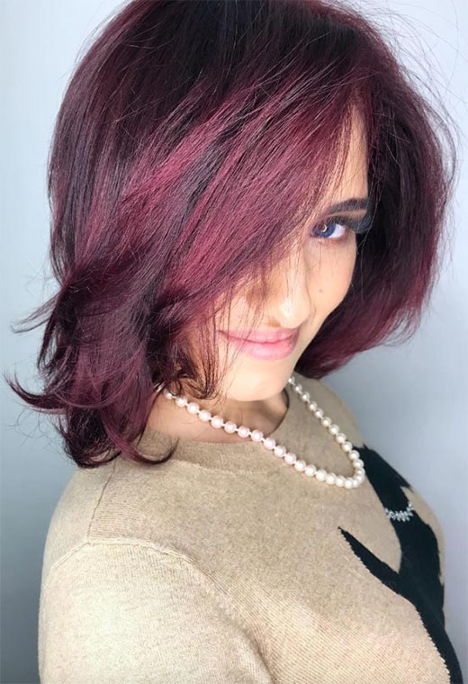 Deep Plum With Subtle Undertones — Plum Hair Color