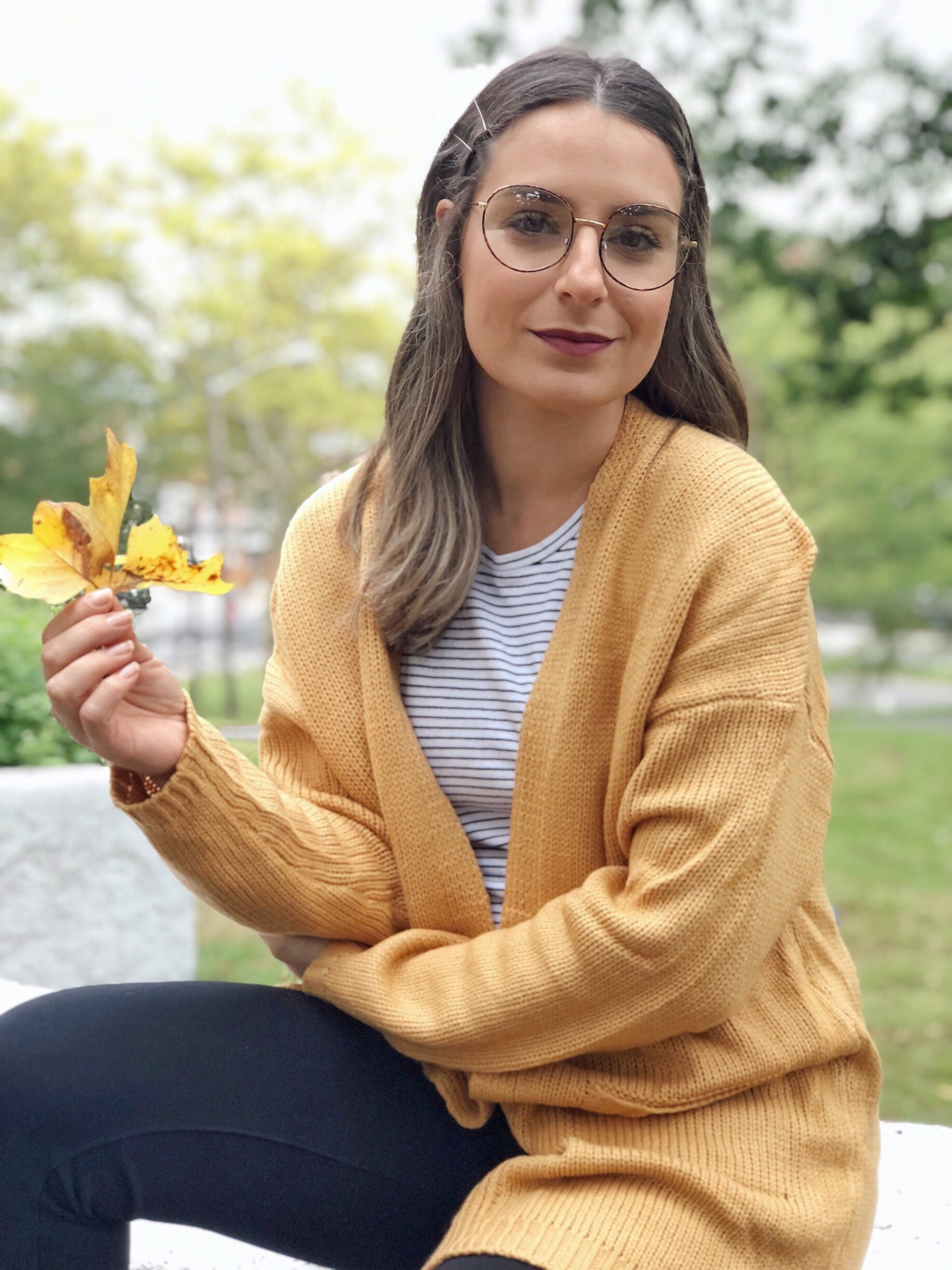 Simple Sophistication: Yellow Cardigan with Stripes — Cardigan Outfits