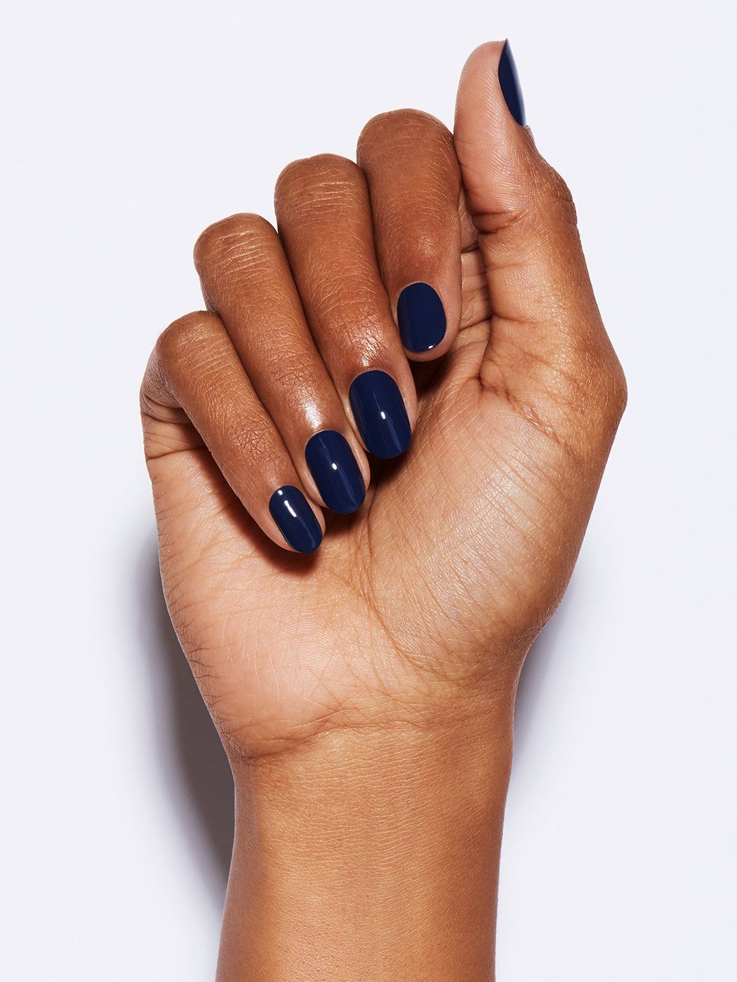 Flawless Deep Dark Navy Short Oval Glossy — Navy Blue Nails