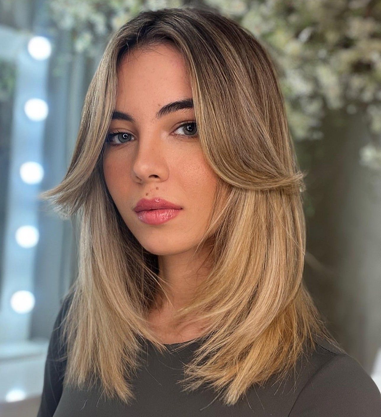Voluminous Ash Blonde With Curtain Bangs — Winter Shoulder Length Hairstyles