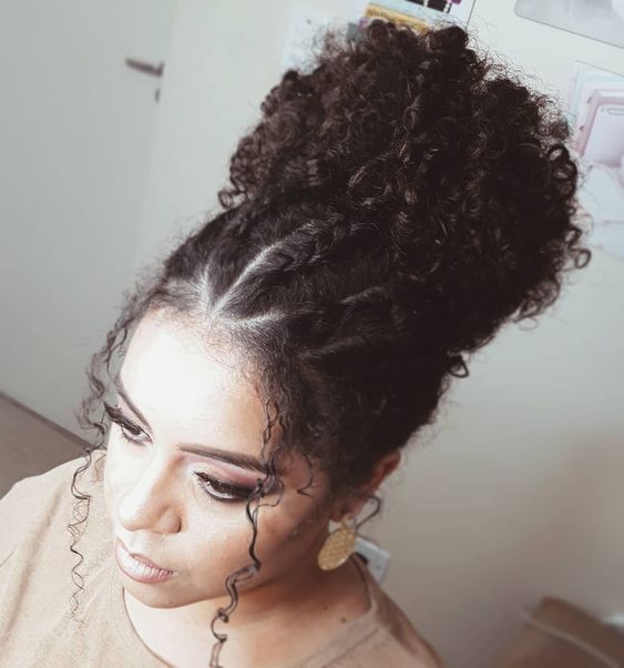 High Bun With Braided Accents — Cute Winter Hairstyles