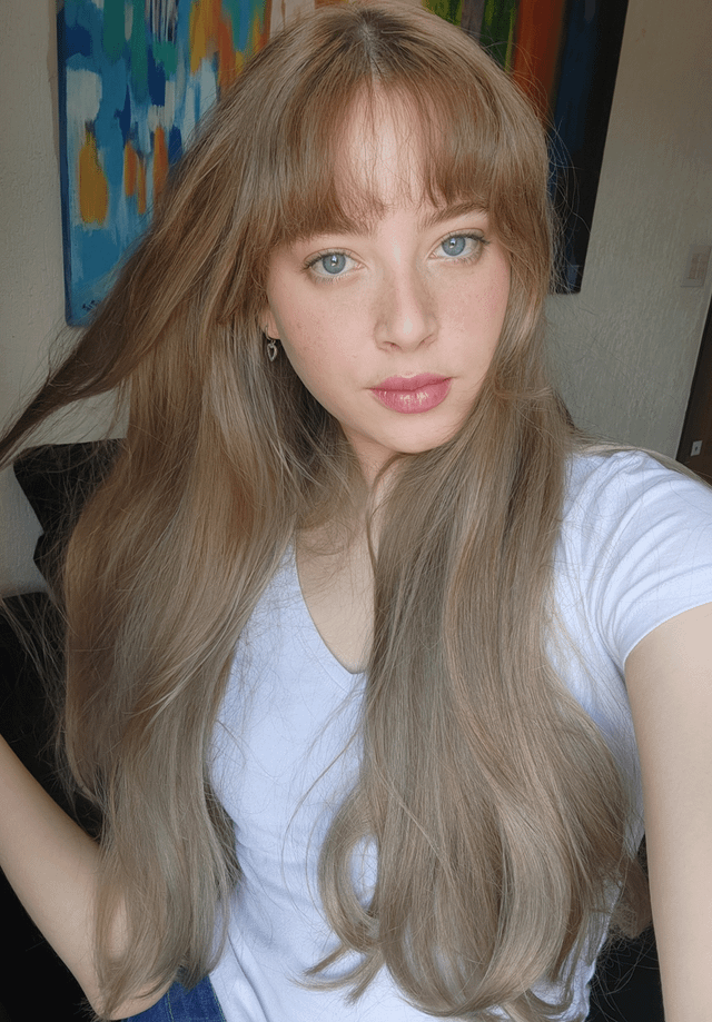 Cool Ash Blonde With Wispy Bangs Cool Ash Blonde With Wispy Bangs — Winter Hair Colors for Pale Skin