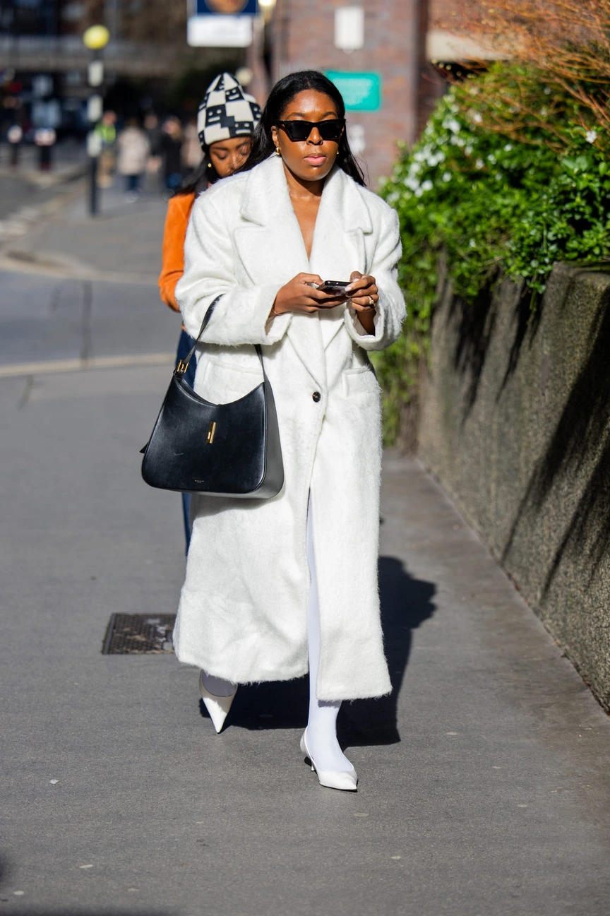 White Pointed-Toe Heels Outfit Idea — London Winter Outfits