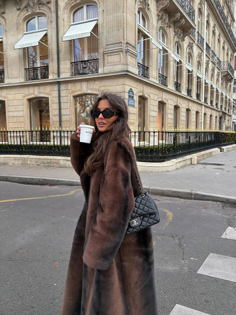 Luxurious Texture: Faux Fur Evening Coat — Scandinavian Winter Outfits