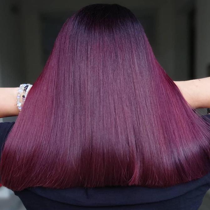 Plum Ombre With Darker Roots — Plum Hair Color